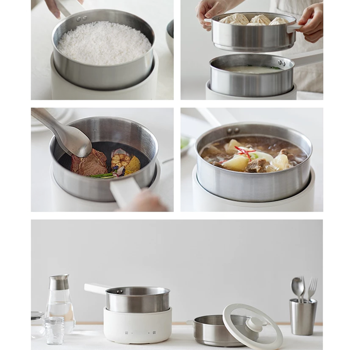 Olayks 2.5L Electric Multifunction Detachable Cooker with Steamer