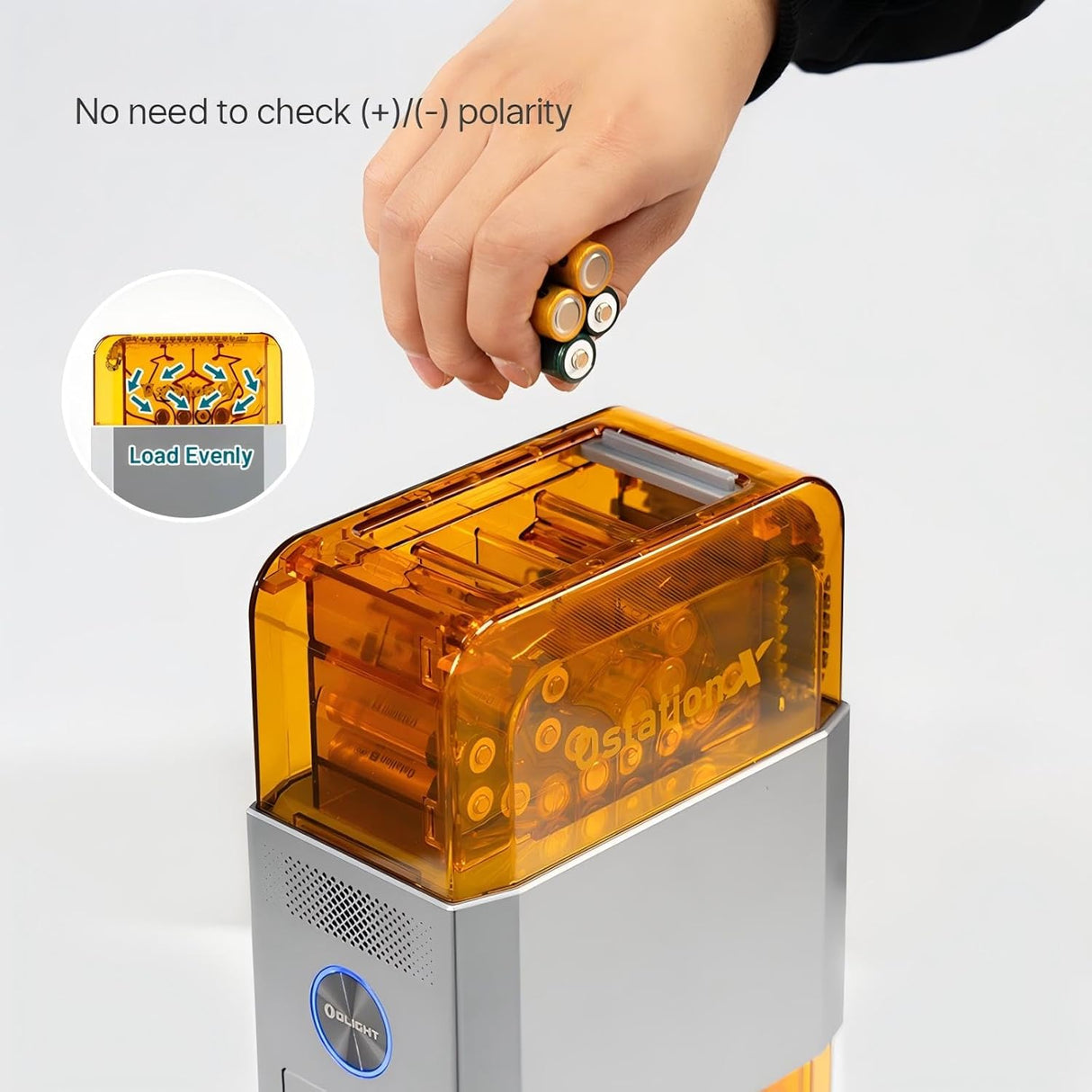 3 in 1 Smart Battery Charger Ostation X for NiMH AA Rechargeable Batteries by Olight