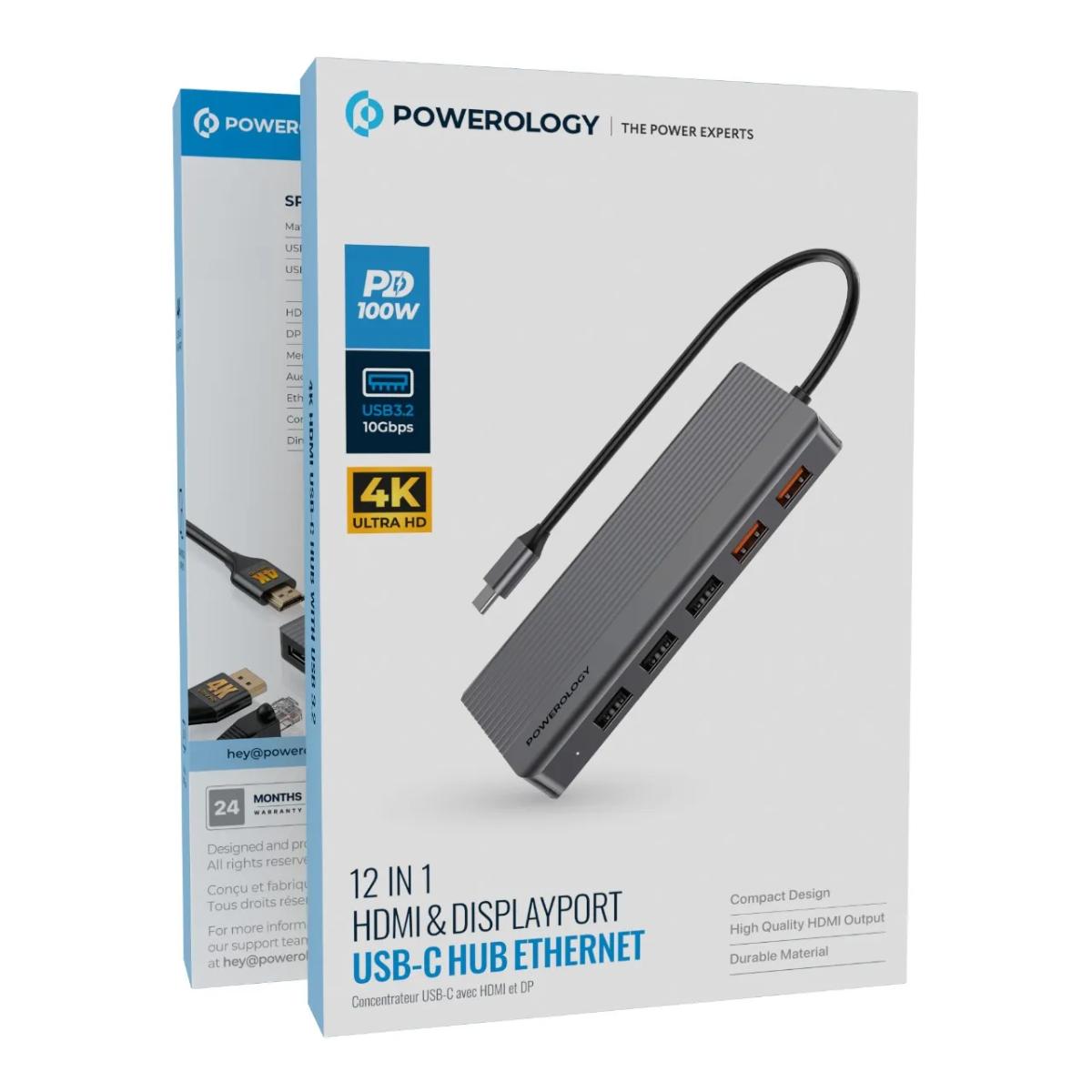 Powerology 12-in-1 USB-C Docking Station