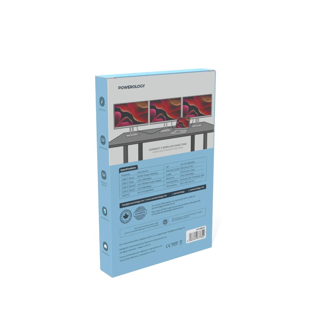Powerology 13-in-1 USB-C Multiport Docking Station