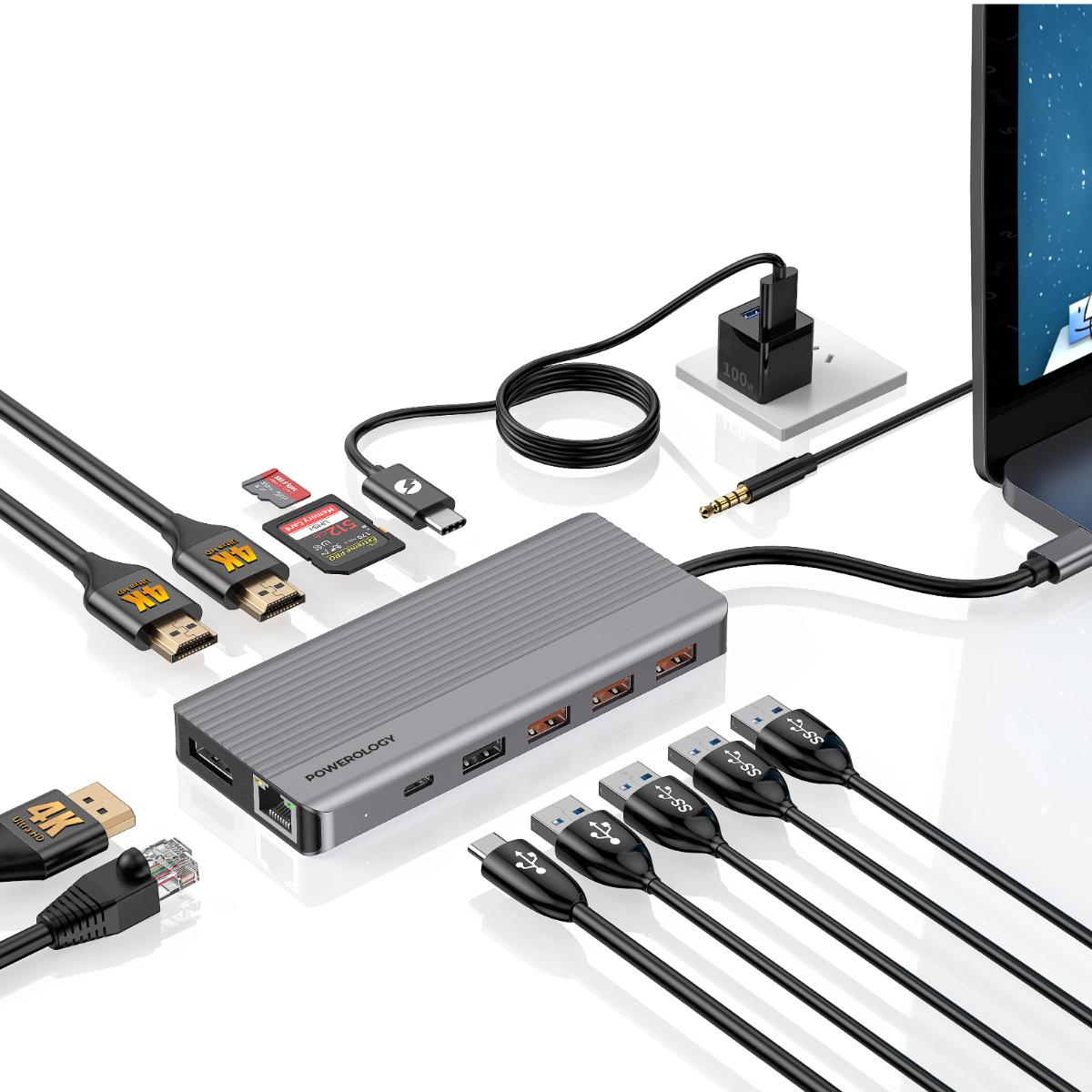 Powerology 13-in-1 USB-C Multiport Docking Station