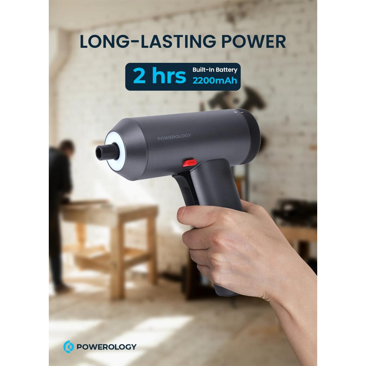 Powerology 30-Piece Rechargeable Electric Screwdriver Kit