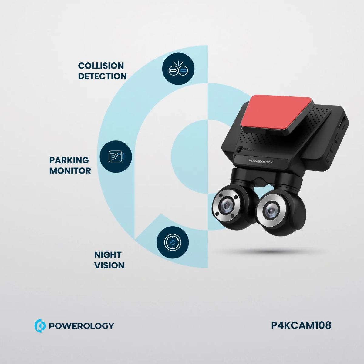 Powerology Dual Lens Dash Camera