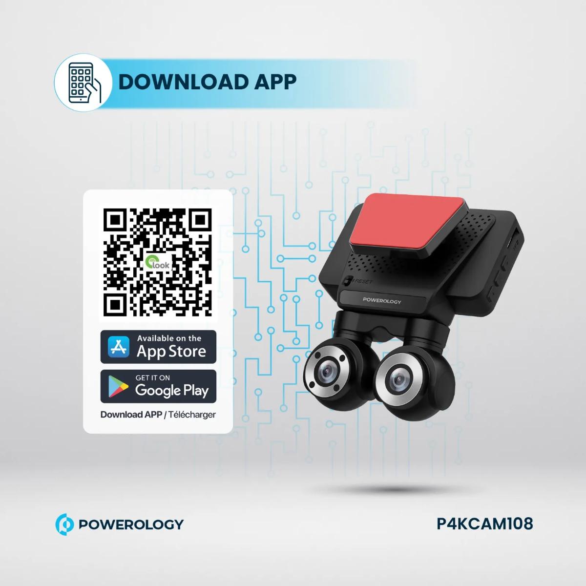 Powerology Dual Lens Dash Camera