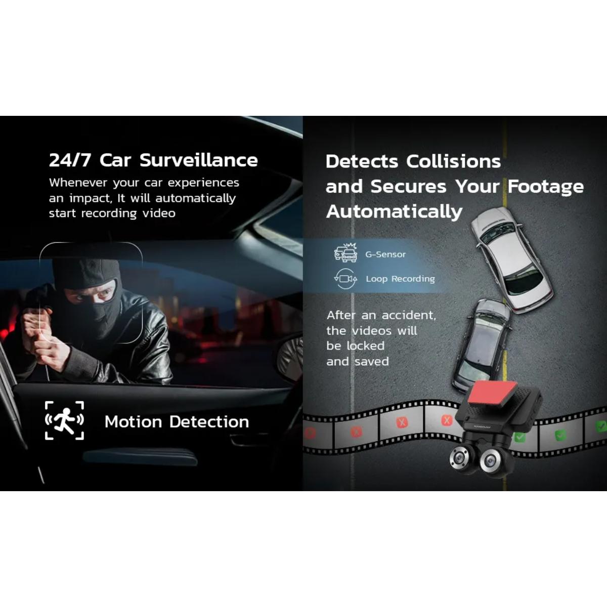 Powerology Dual Lens Dash Camera
