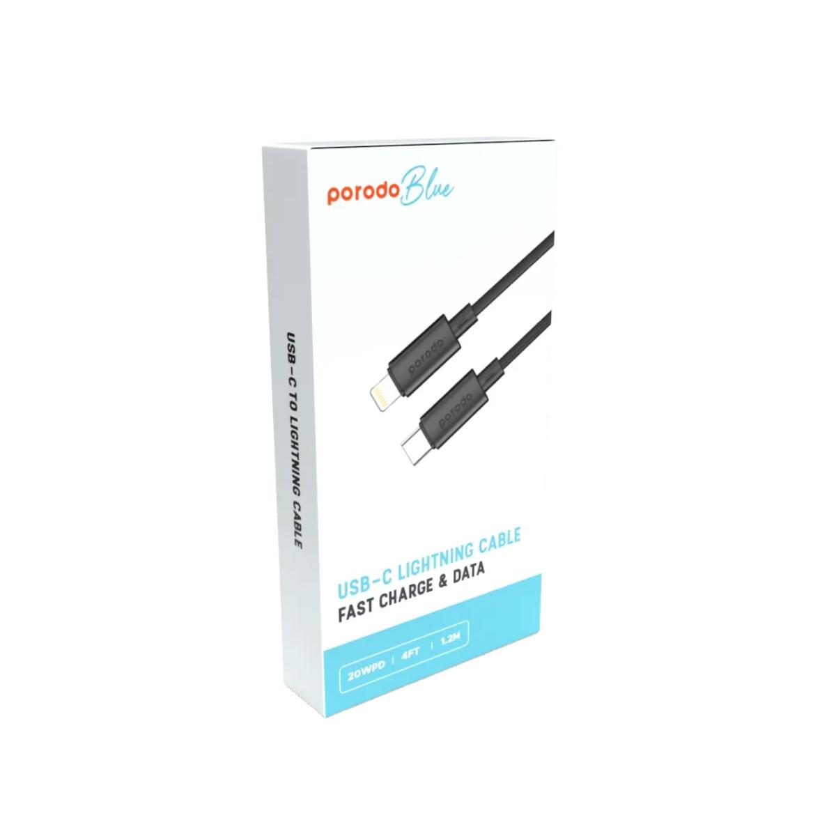 Porodo Blue 27W USB-C to Lightning Cable – 1.2m