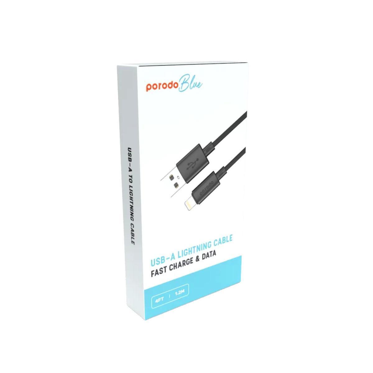 Porodo Blue 3A Fast Charging USB-A to Lightning