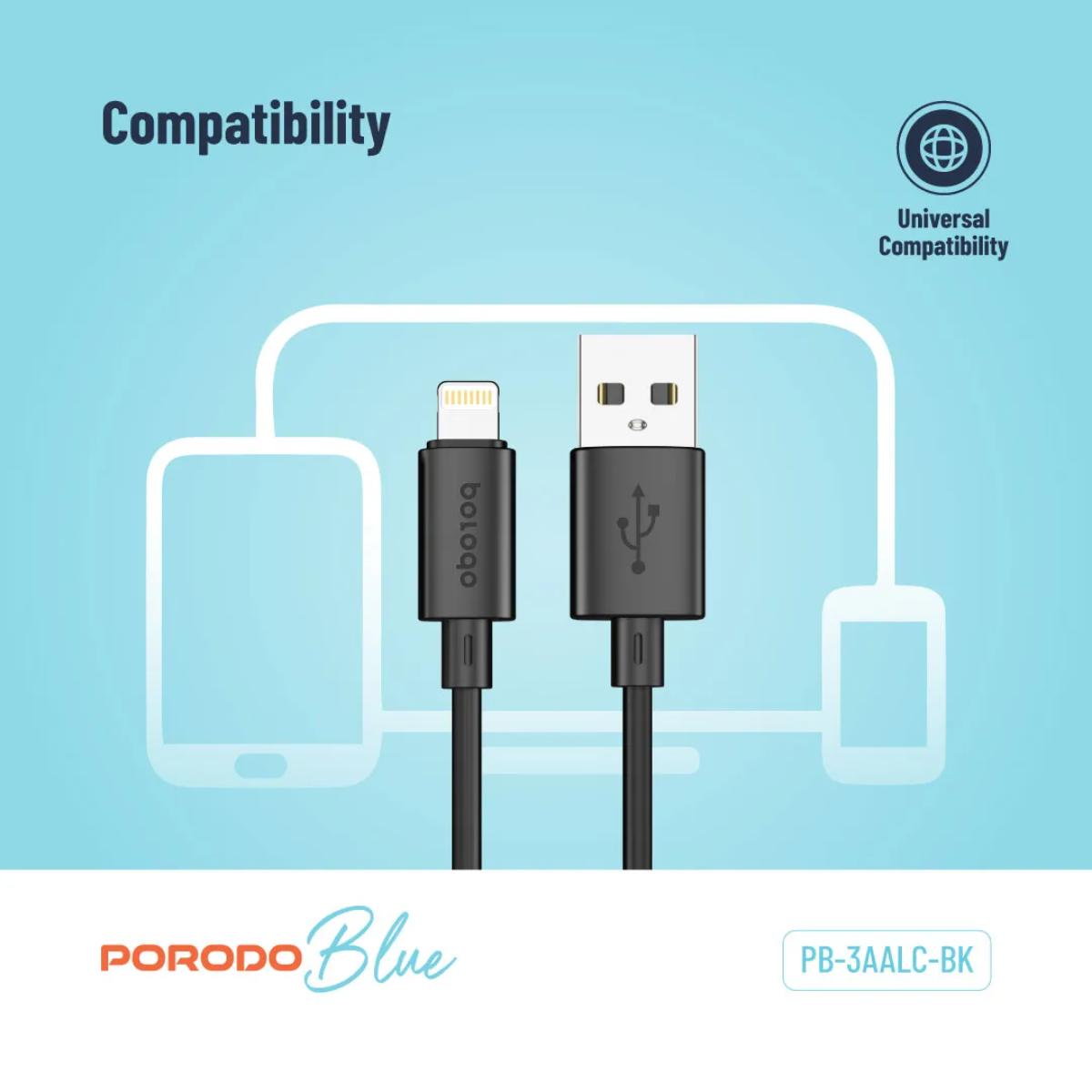Porodo Blue 3A Fast Charging USB-A to Lightning