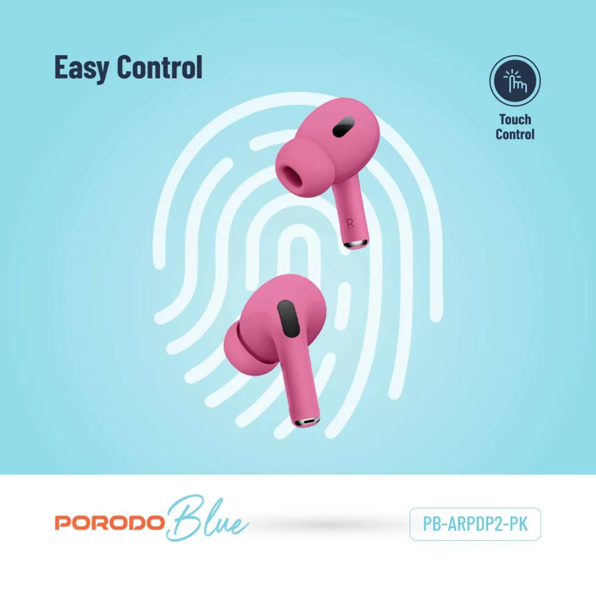 Porodo Blue Earbuds Pro 2 With Swipe Volume