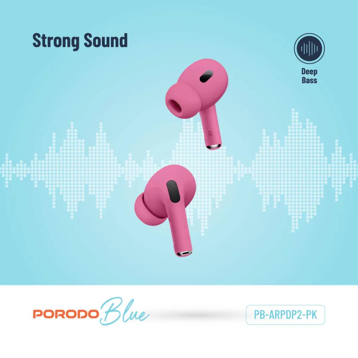 Porodo Blue Earbuds Pro 2 With Swipe Volume
