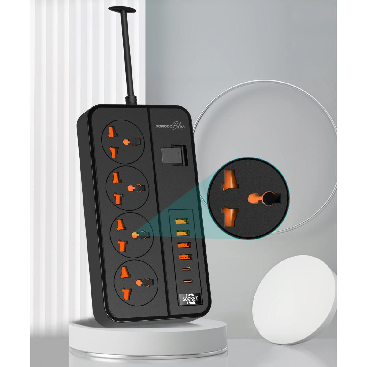 Porodo Blue 4 AC Power Strip