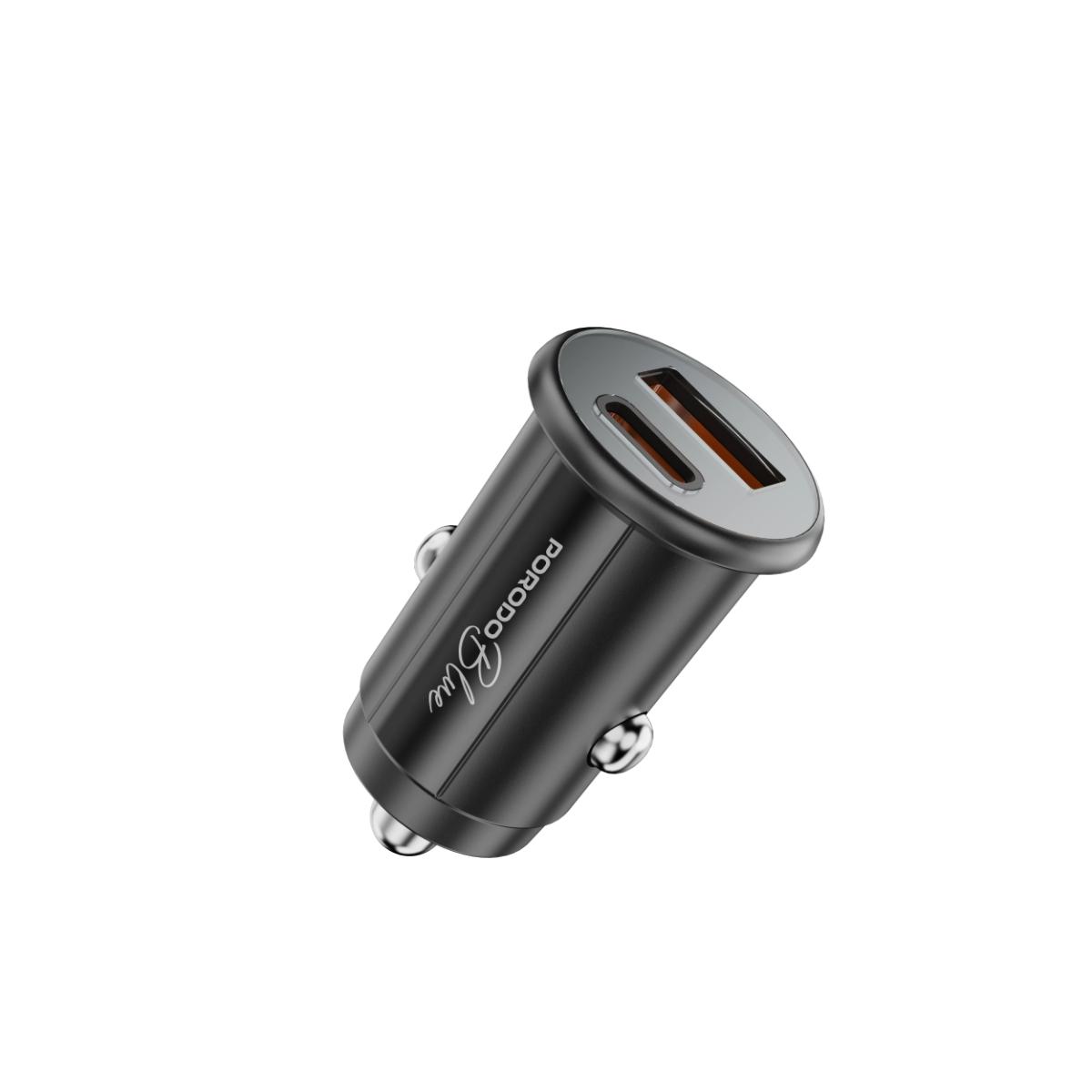 Porodo Blue 30W Dual Port Fast Car Charger