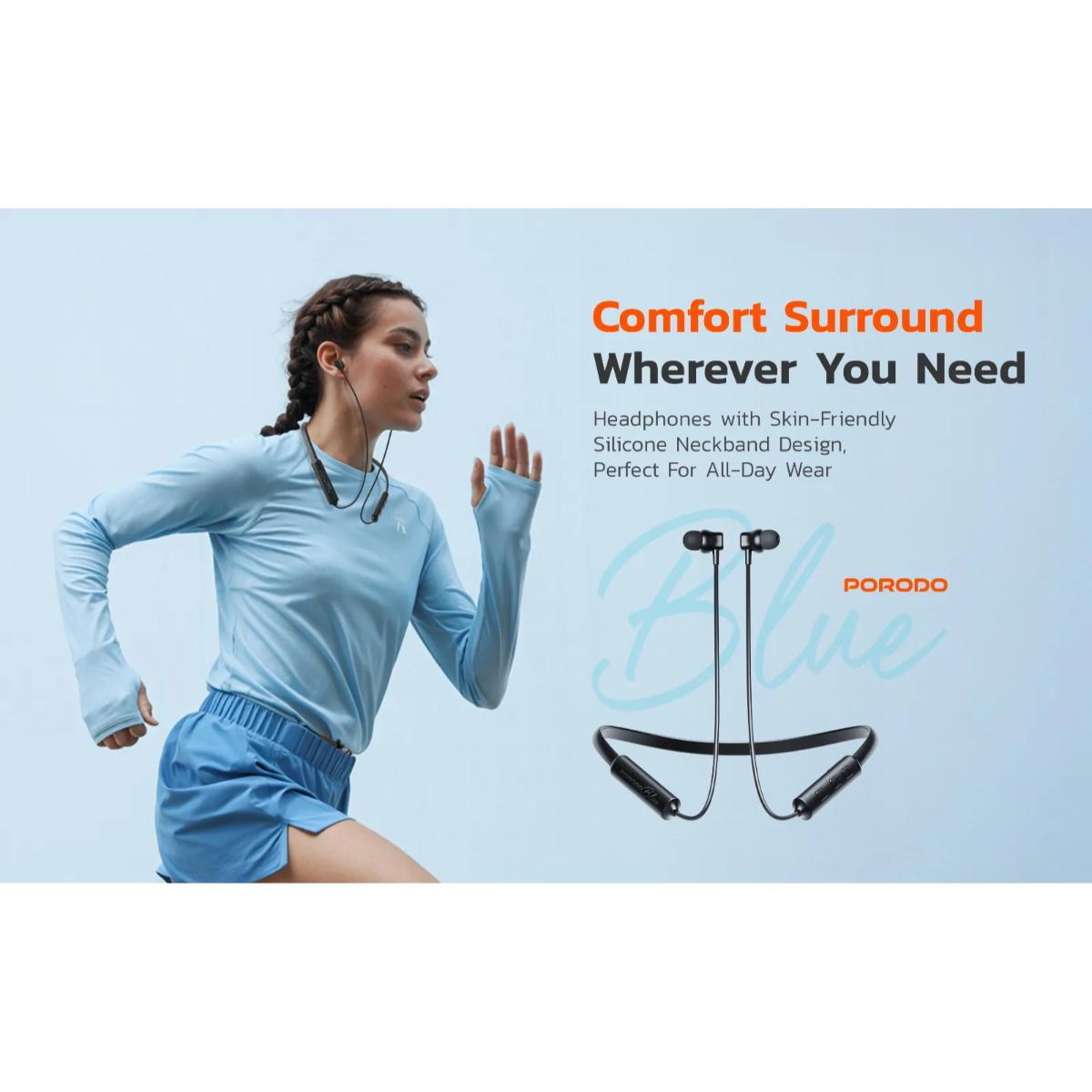 Porodo Blue ENC Neckband In-Ear Earphones