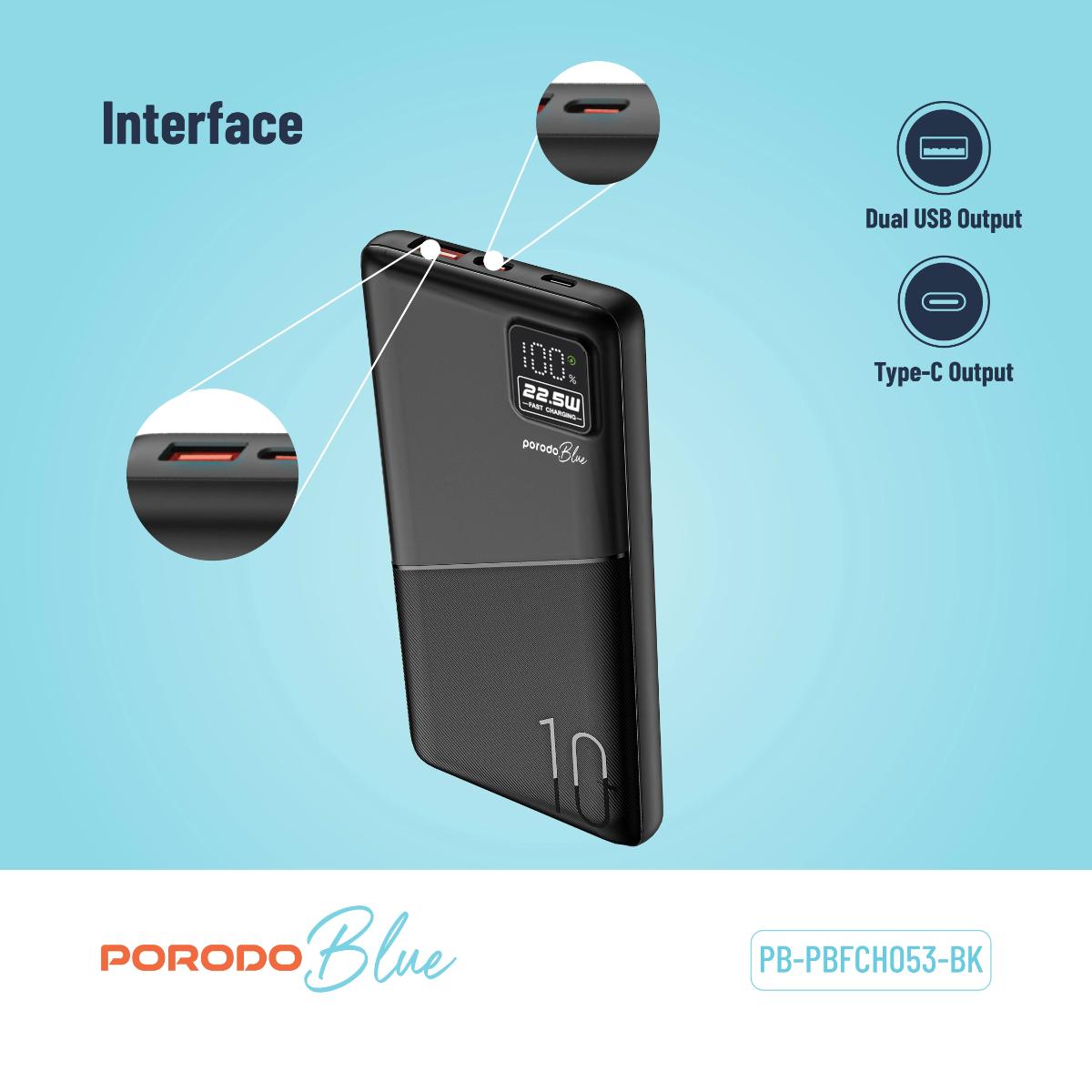 Porodo Blue  Fast Charging Power Bank
