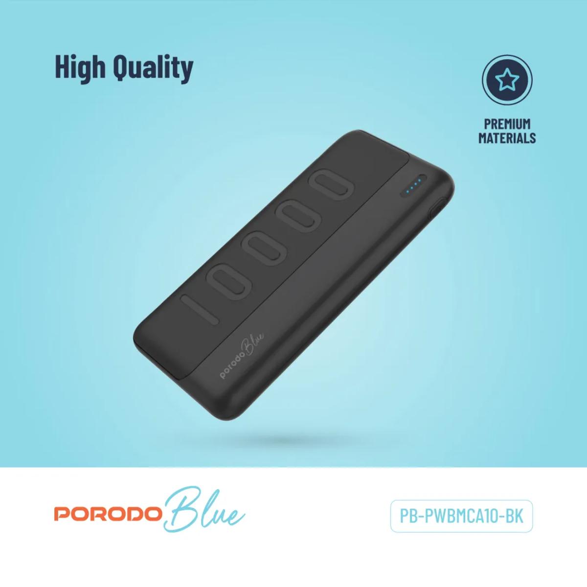 Porodo Blue 10000 mAh Slim Powerbank