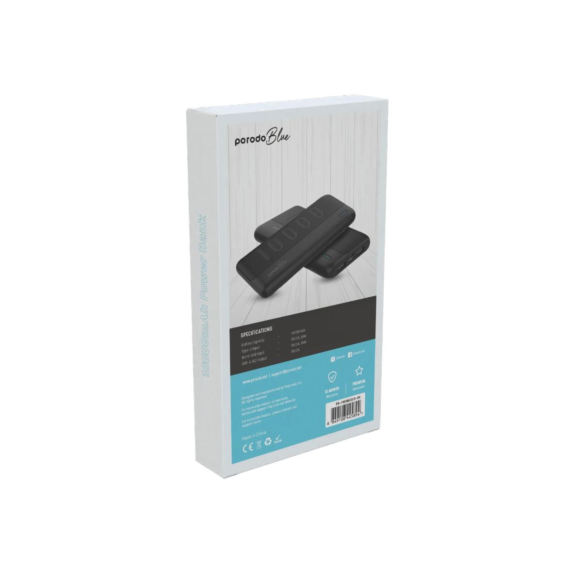 Porodo Blue 10000 mAh Slim Powerbank