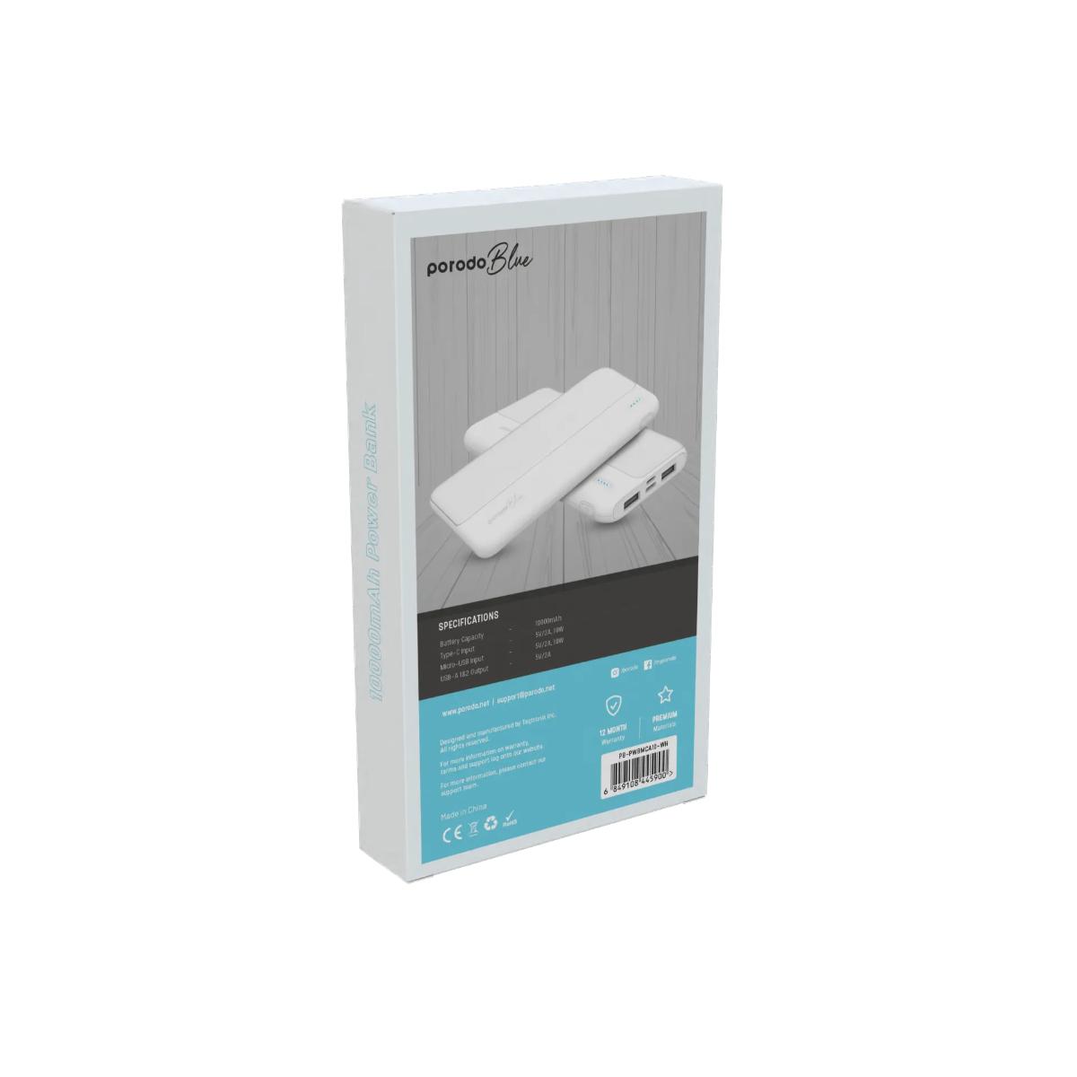 Porodo Blue 10000 mAh Slim Powerbank