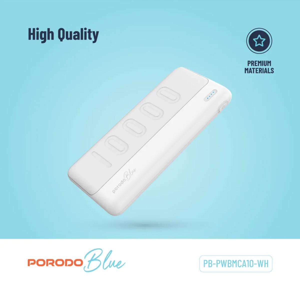 Porodo Blue 10000 mAh Slim Powerbank