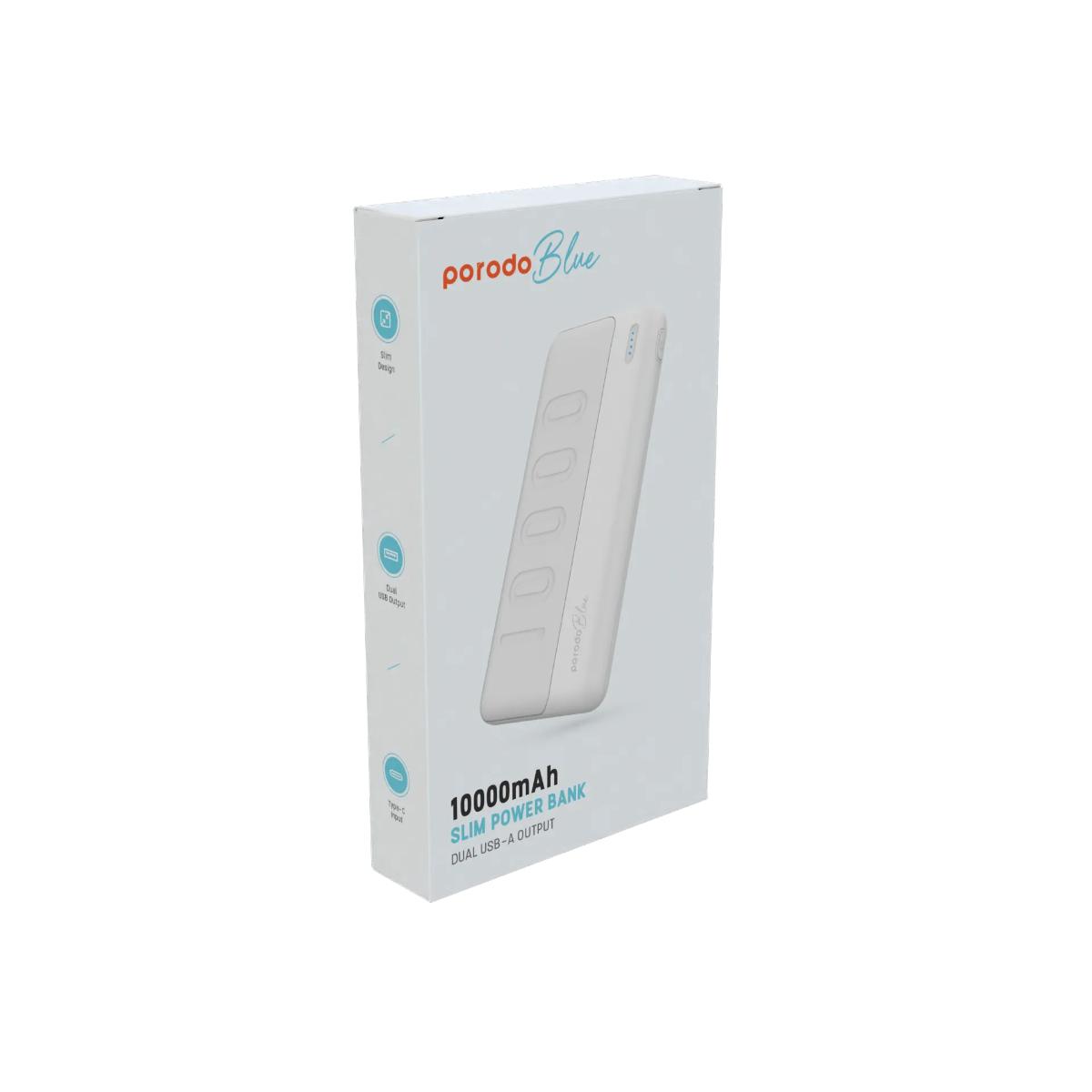 Porodo Blue 10000 mAh Slim Powerbank