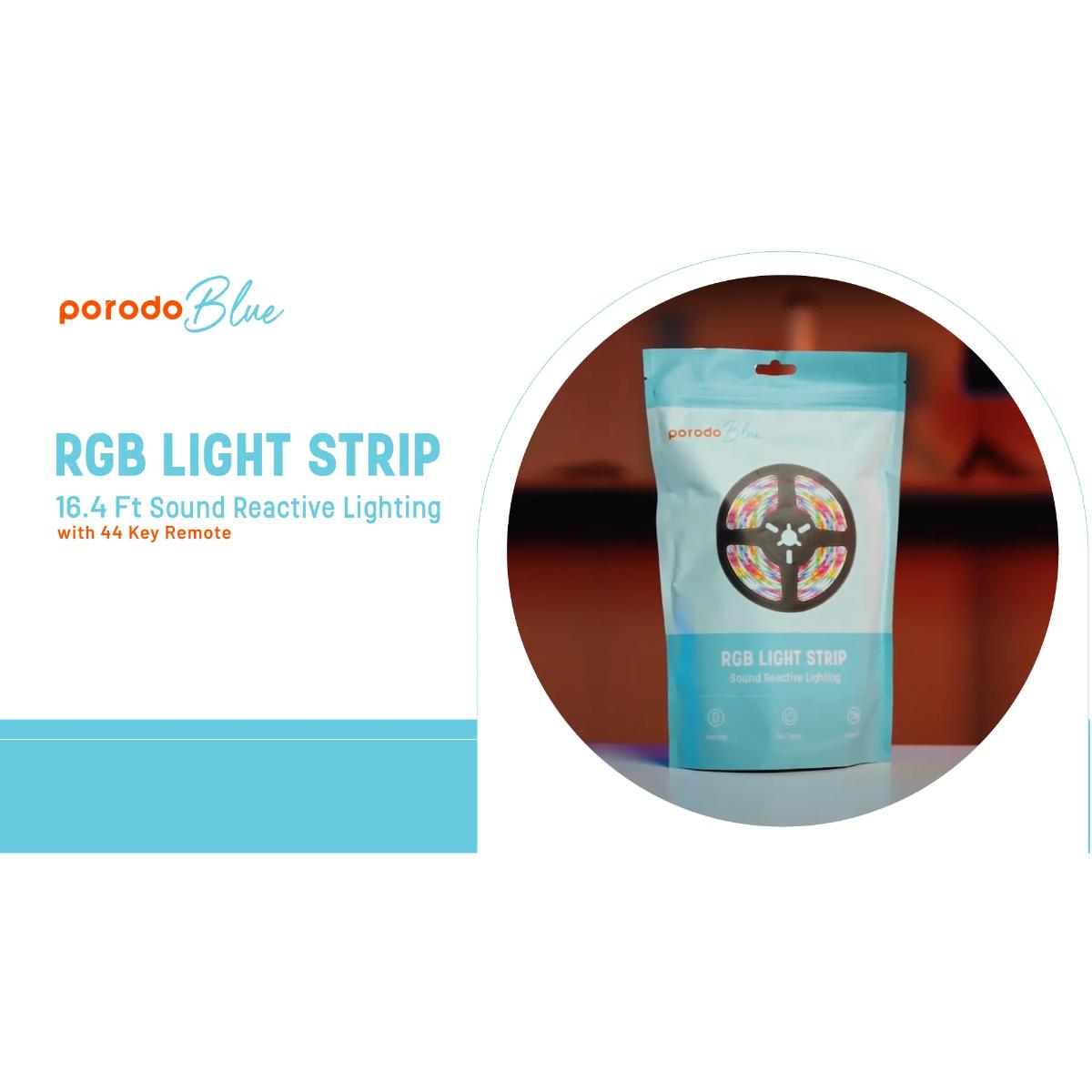 Porodo Blue 5M Smart RGB LED Strip Light