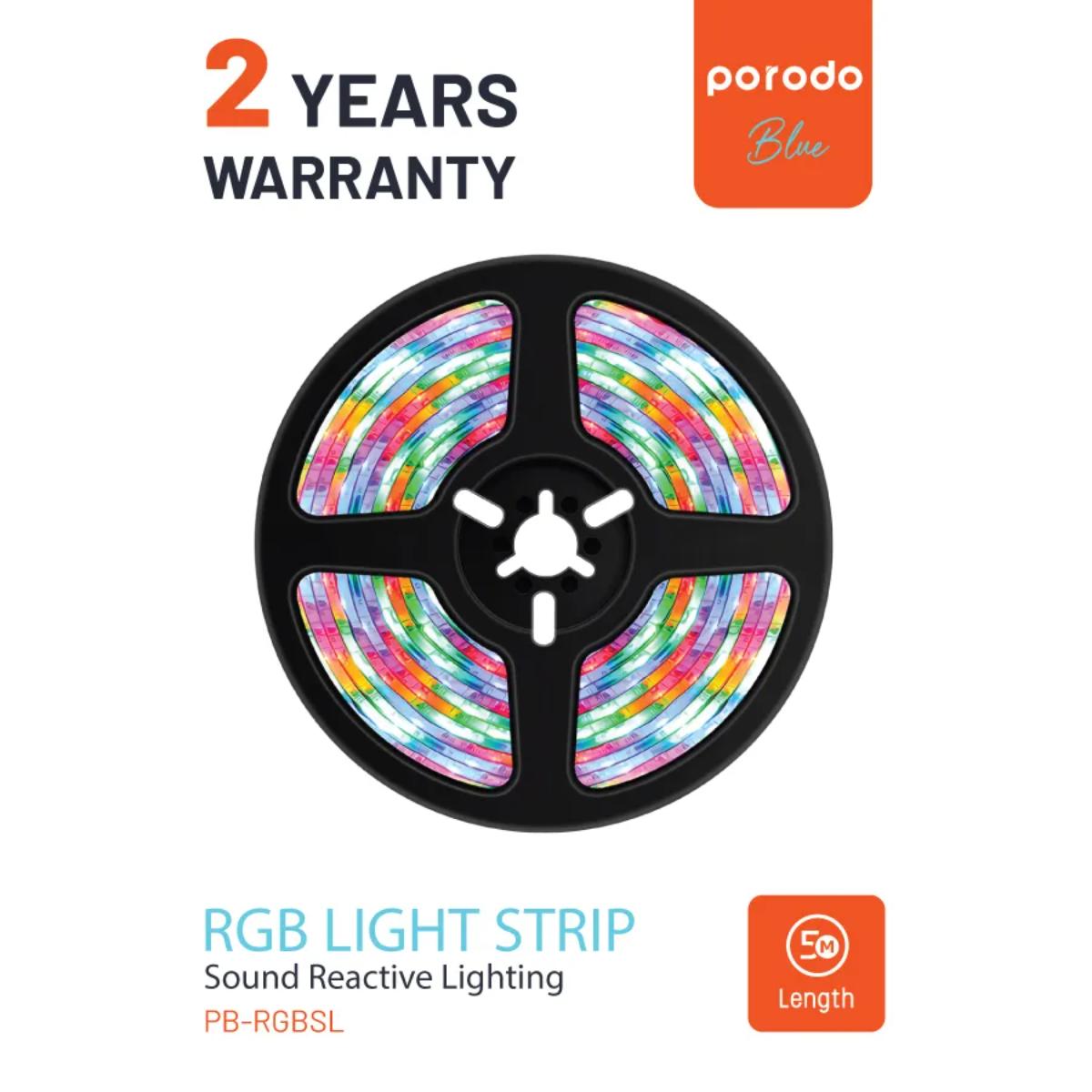 Porodo Blue 5M Smart RGB LED Strip Light