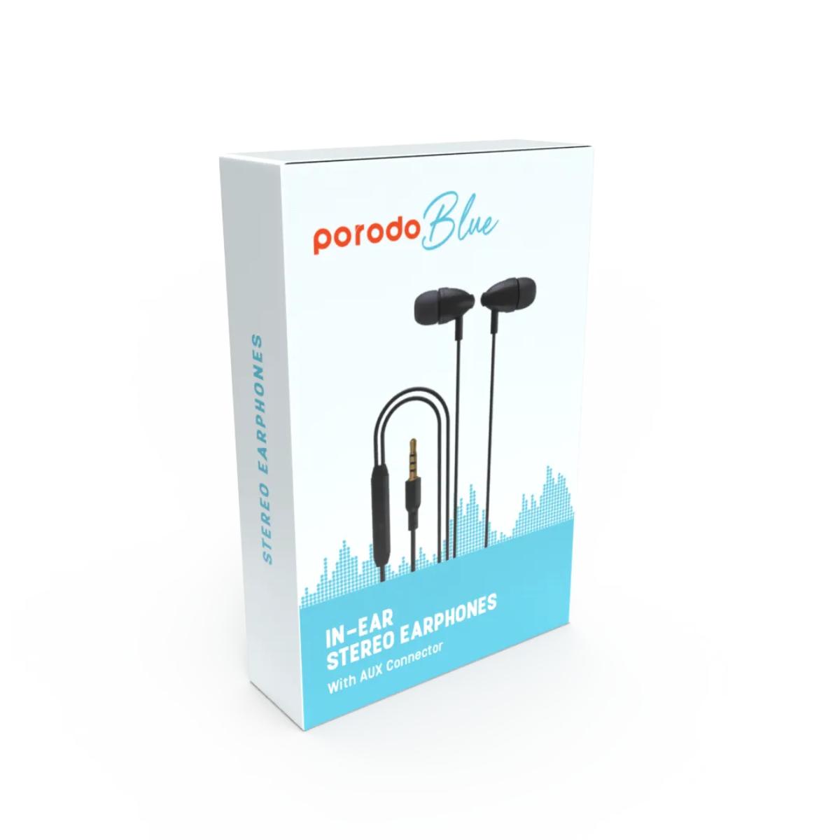 Porodo Blue Stereo Earphones