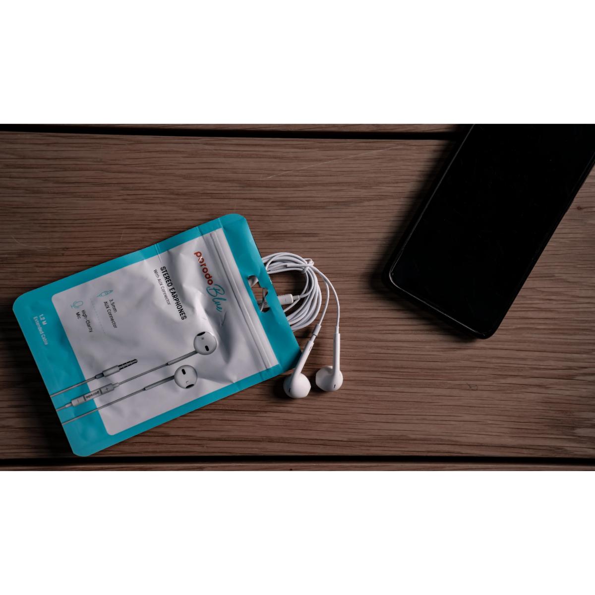 Porodo Blue Stereo Earphones