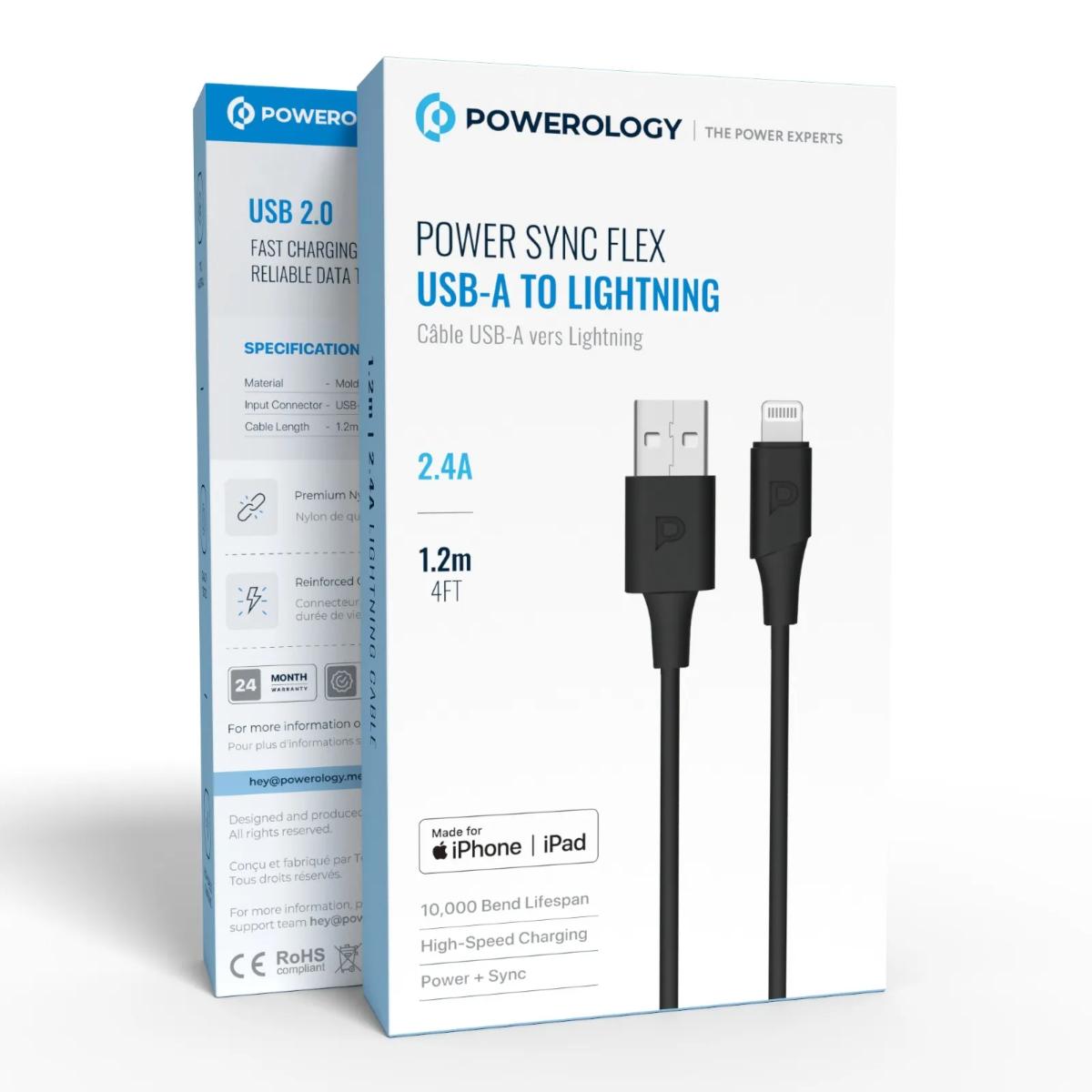 Powerology Power Sync Flex USB-A to Lightning Cable