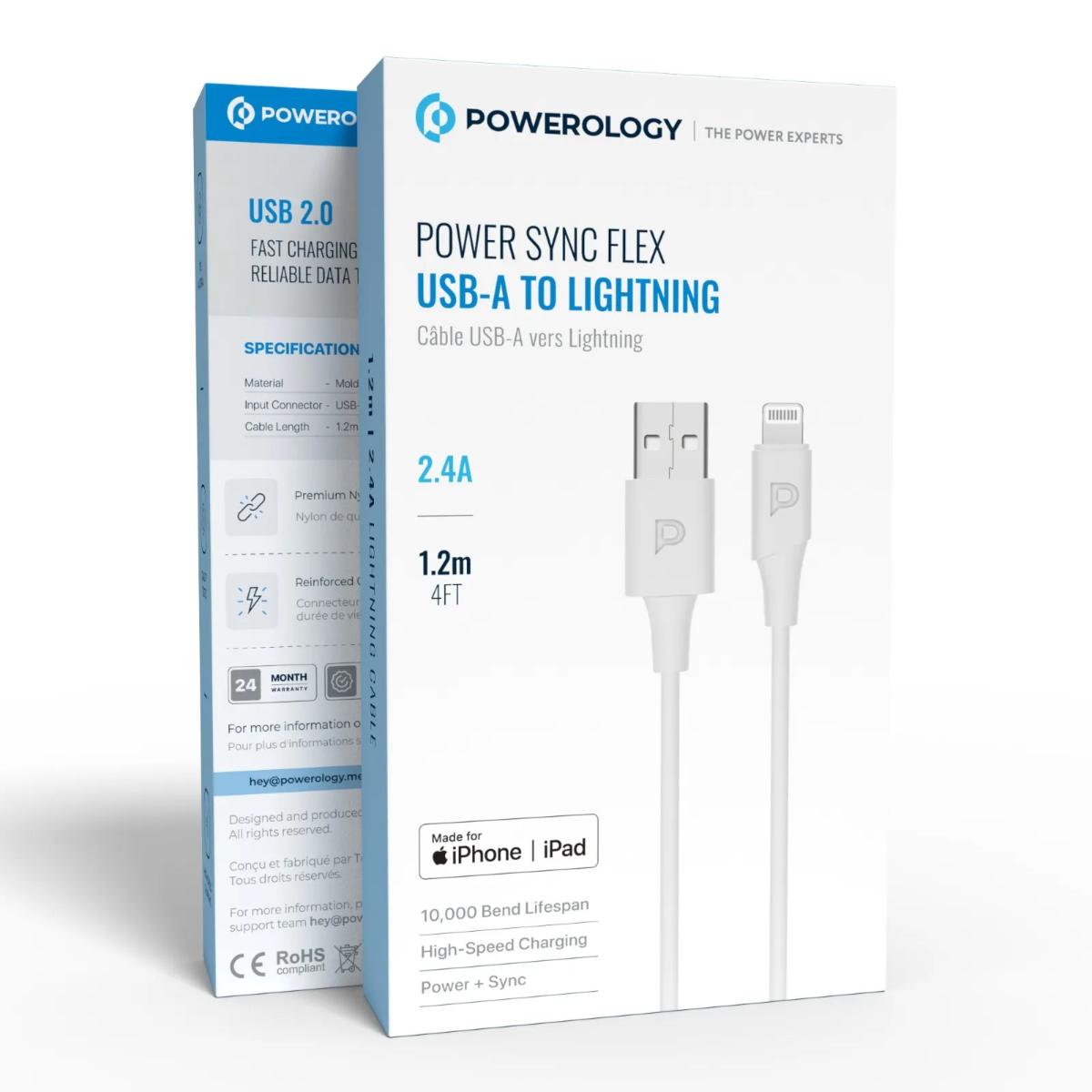 Powerology Power Sync Flex USB-A to Lightning Cable