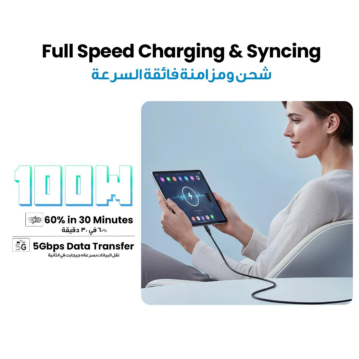 Powerology USB-C to USB-C PD 100W 2M Cable
