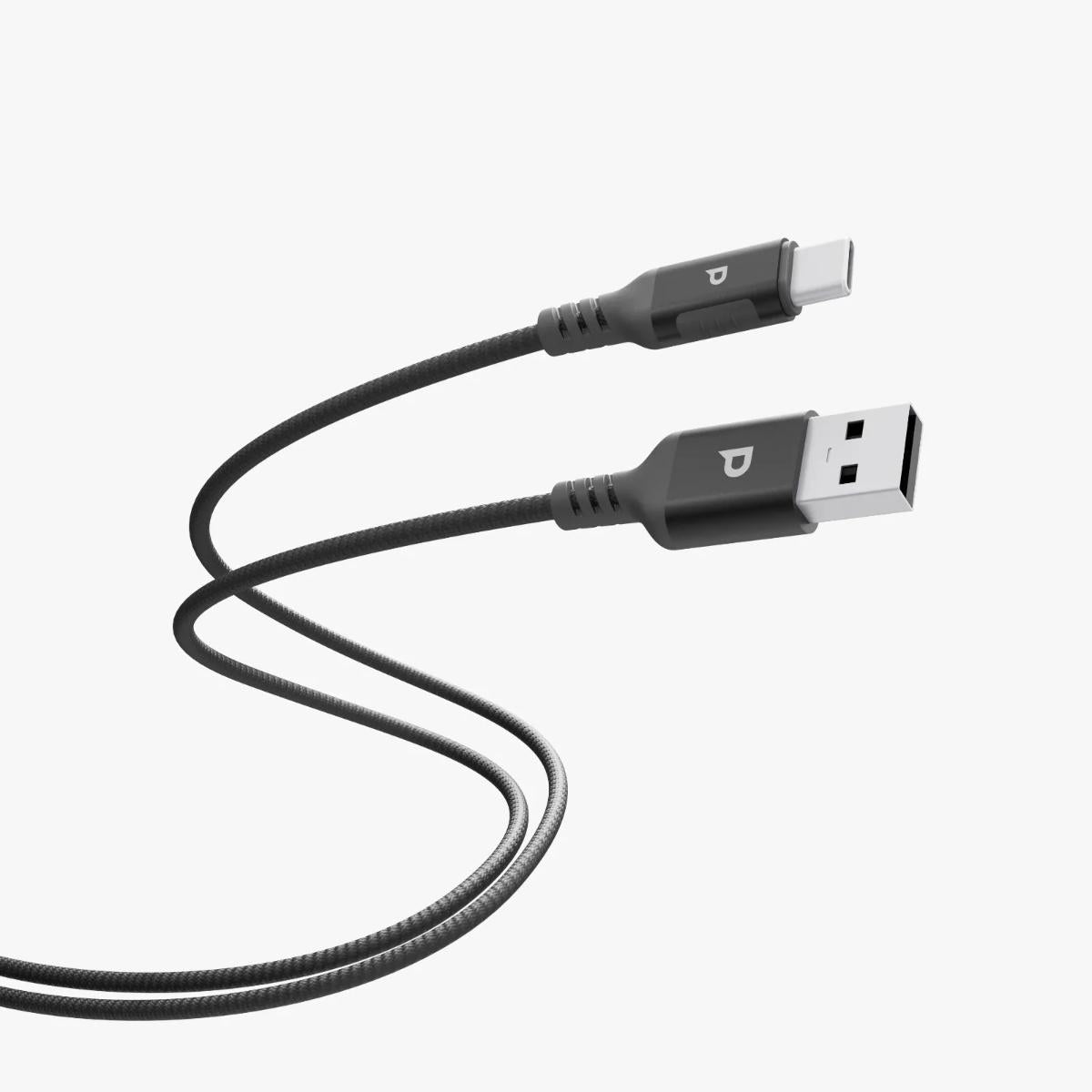 Powerology 2M Braided USB-A to USB-C Cable (