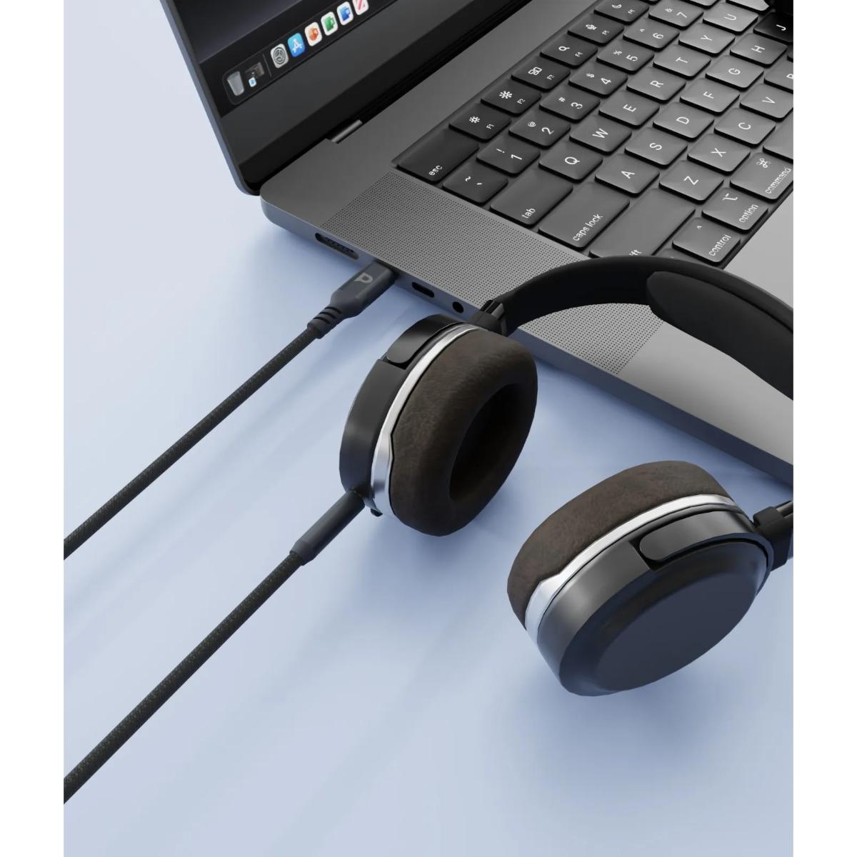 Powerology Power Sync Weave USB-C to 3.5mm Aux Cable