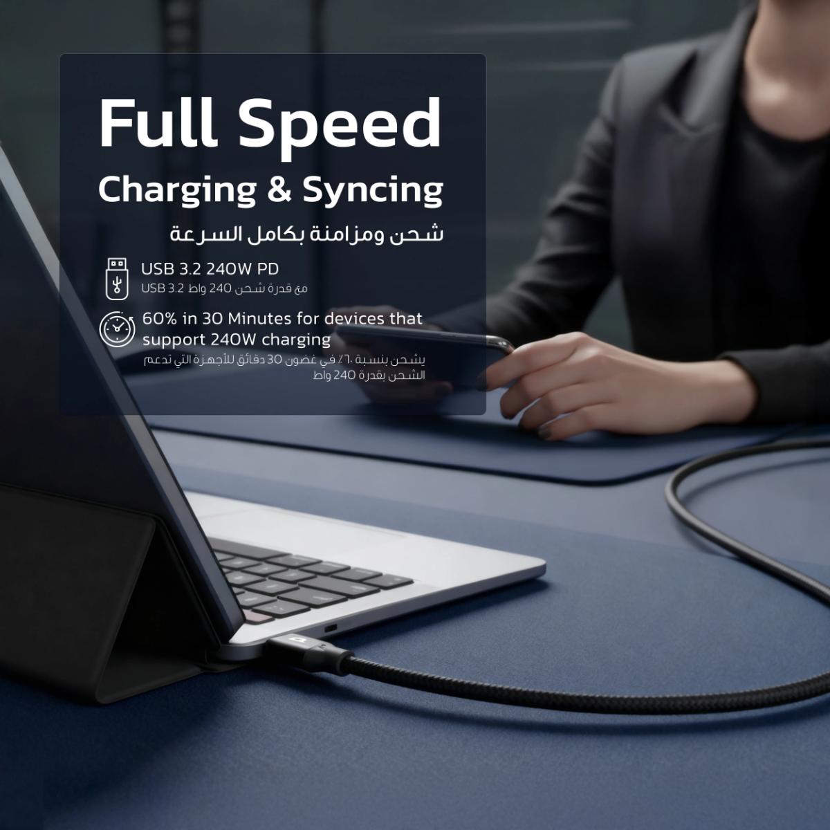 Powerology 240W USB-C to USB-C Cable (3M)