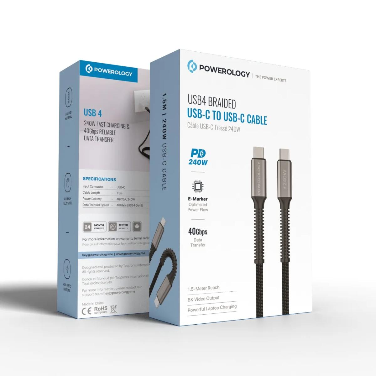 Powerology USB4  USB-C To USB-C Cable