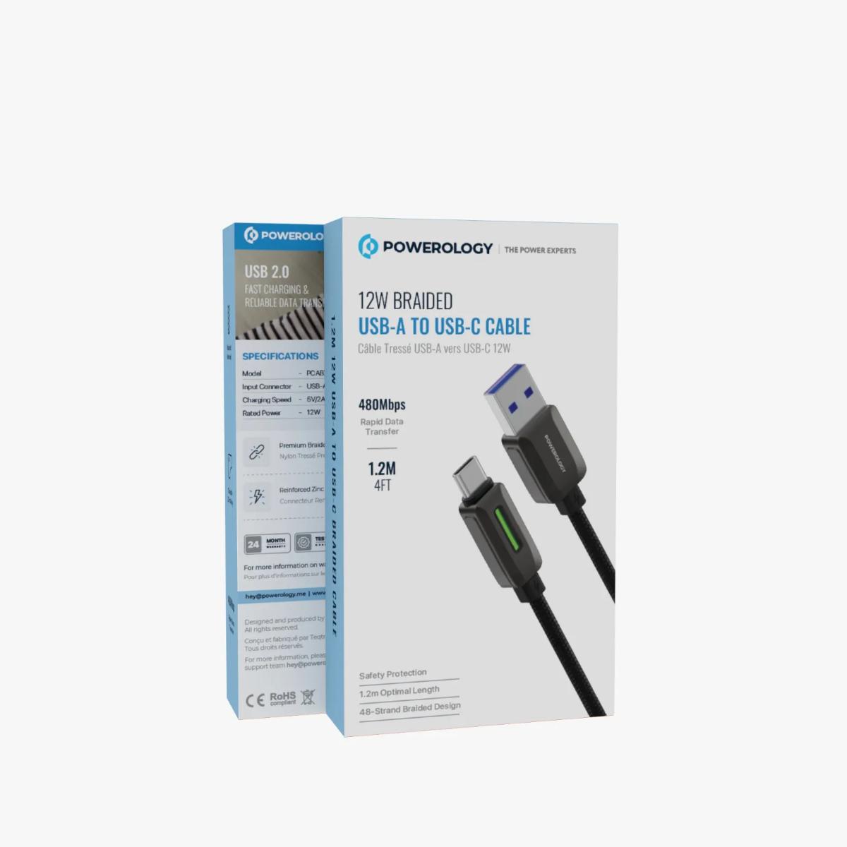Powerology 12W  USB-A to USB-C Cable