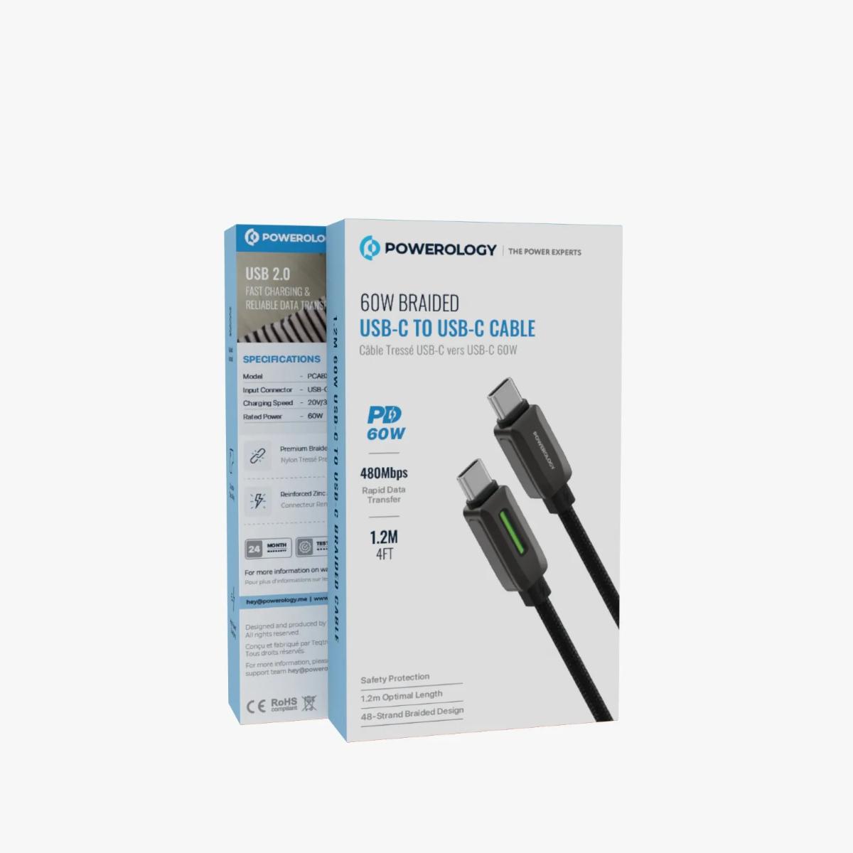 Powerology 60W  USB-C to USB-C Cable