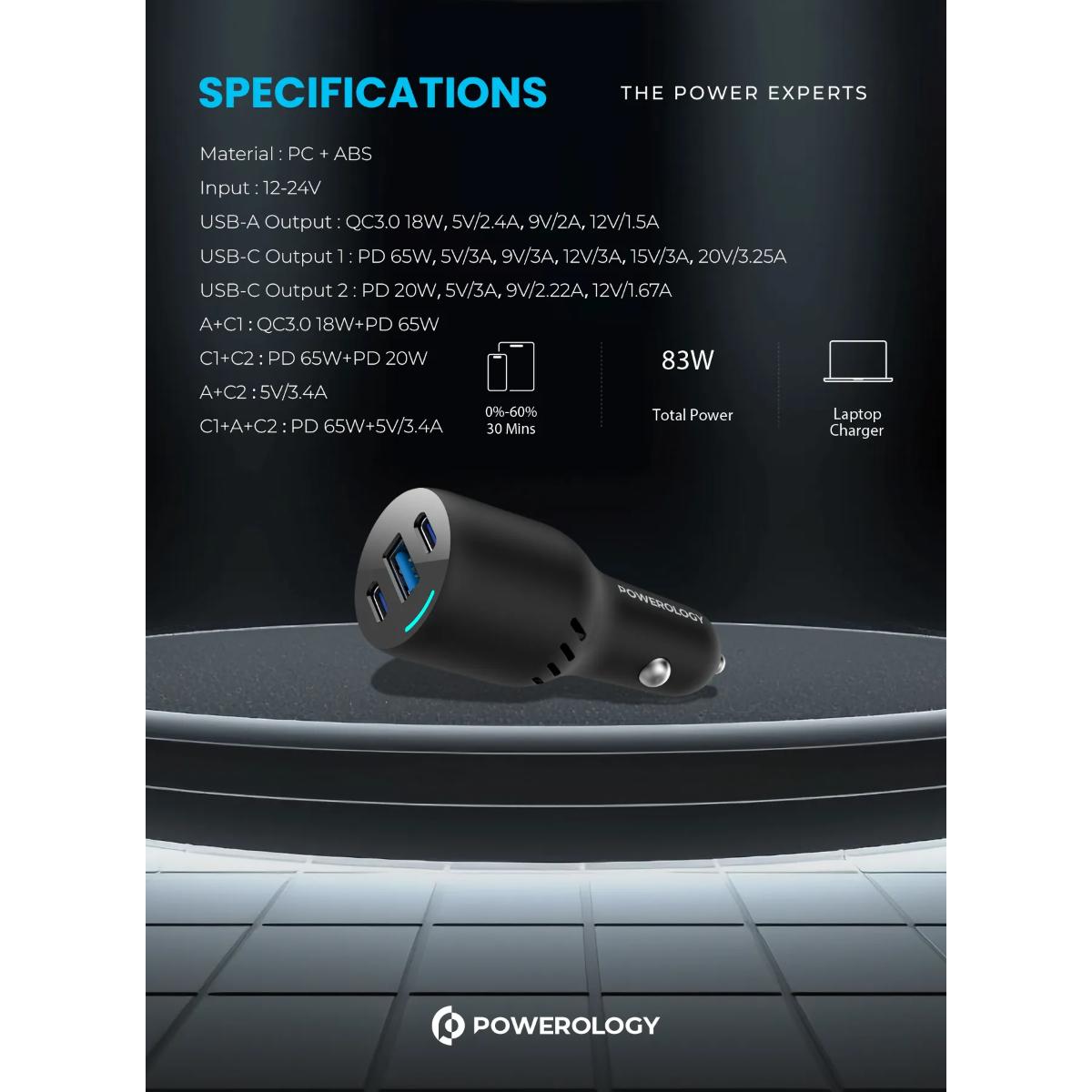 Powerology Triple Ports Car Charger