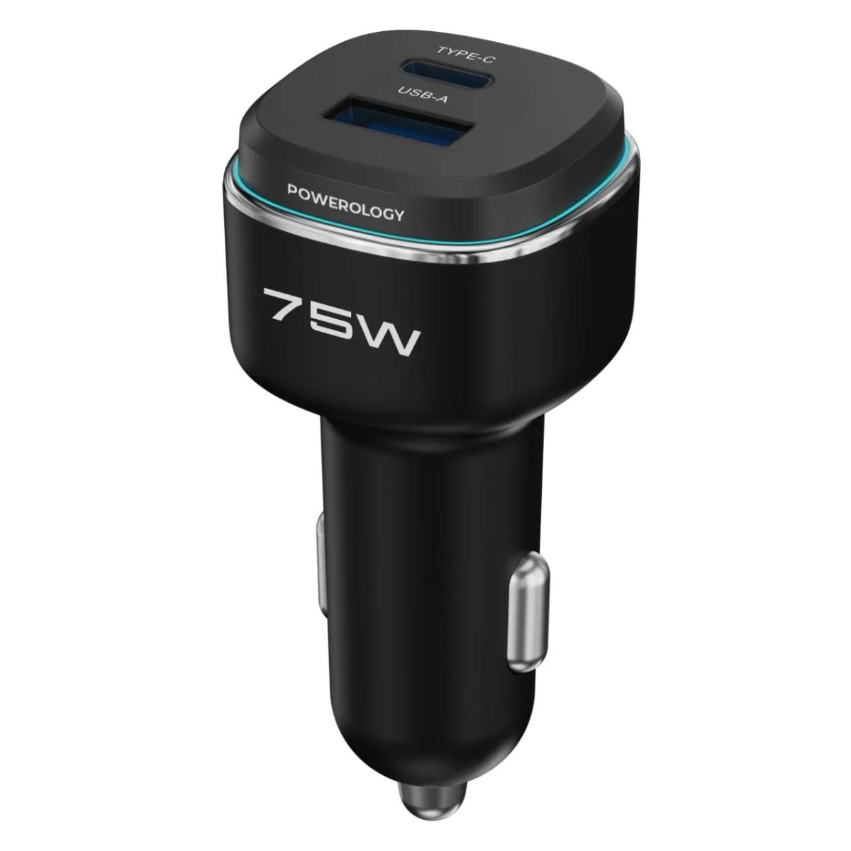 Powerology 75W Dual-Port High-Power Car Charger