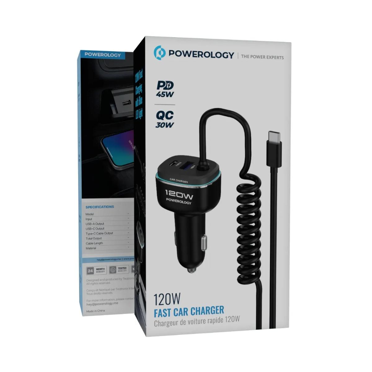 Powerology 120W Fast Car Charger