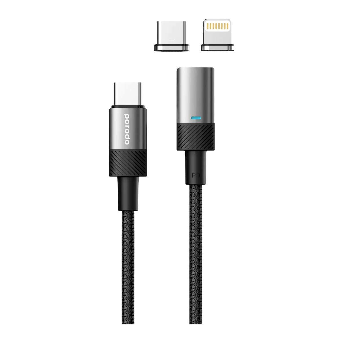 Porodo 3-in-1 Magnetic 100W Fast Charging Cable