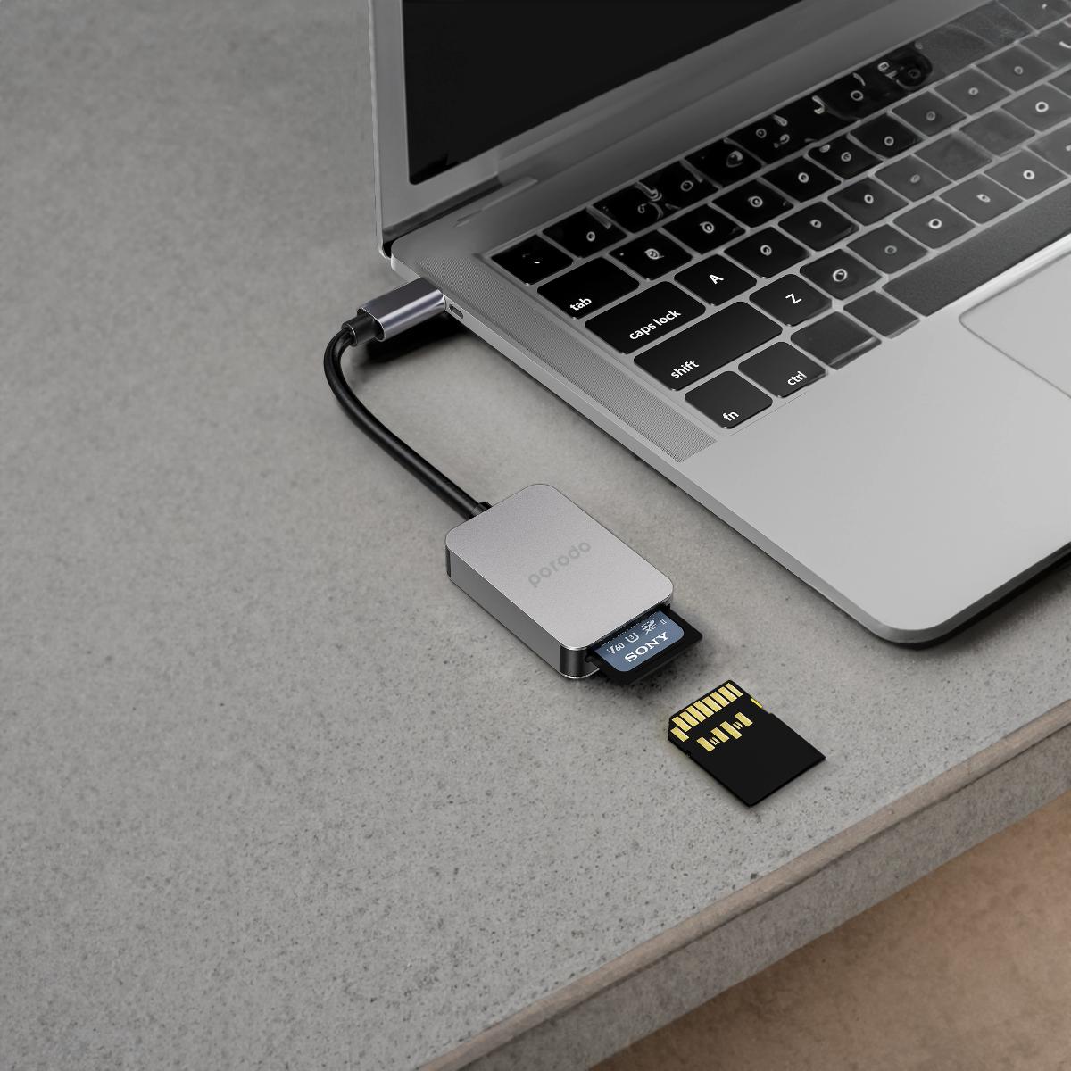 Porodo 2in1 USB-C Card Reader