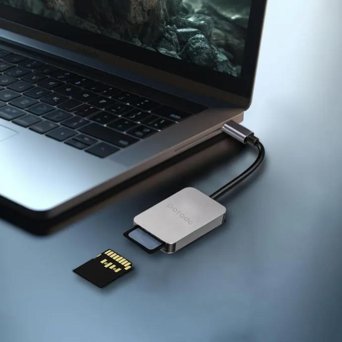 Porodo 2in1 USB-C Card Reader