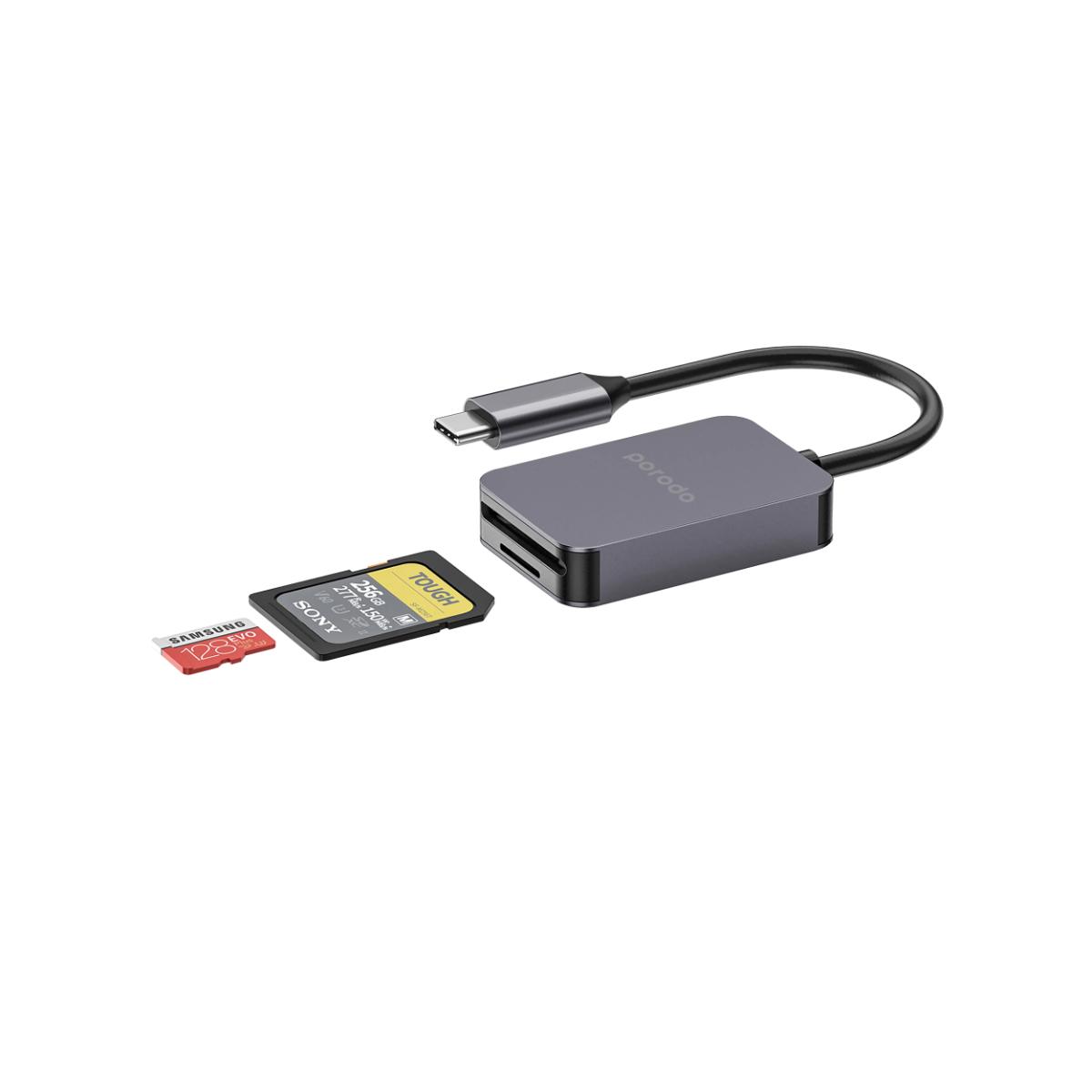 Porodo 2in1 USB-C Card Reader