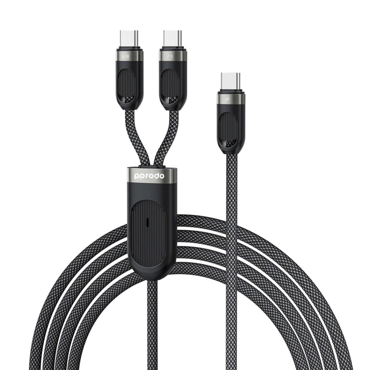 Porodo 2-in-1 Dual USB-C Fast Charging Cable