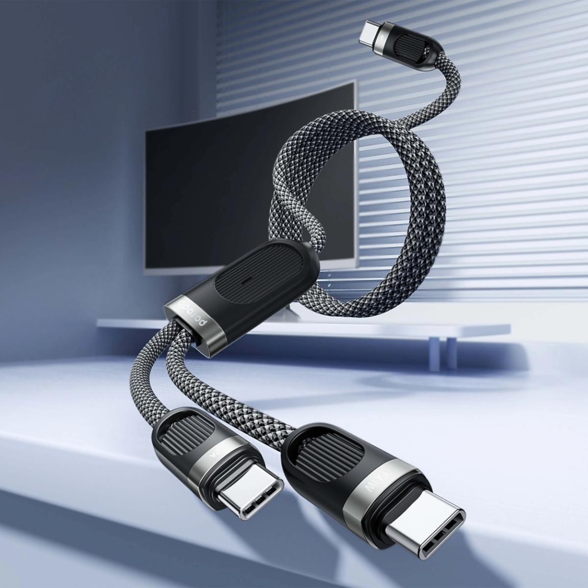 Porodo 2-in-1 Dual USB-C Fast Charging Cable