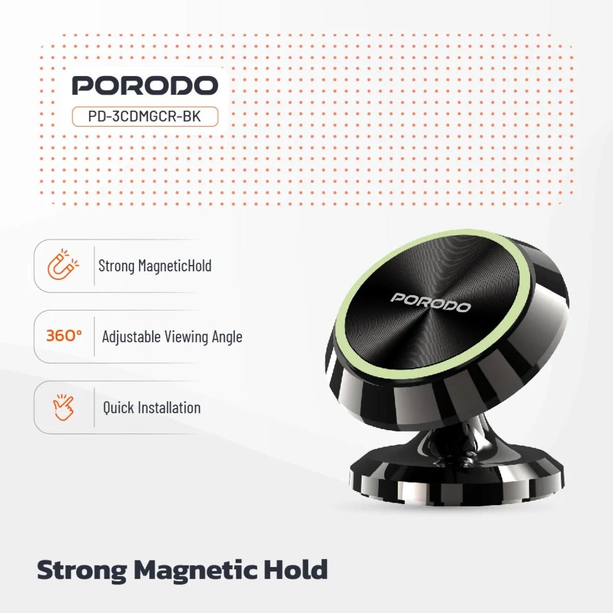 Porodo 360° Swivel Magnetic Car Mount