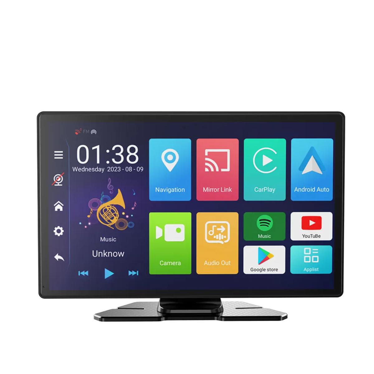 Porodo 9" Android CarPlay Dash Tablet & DVR