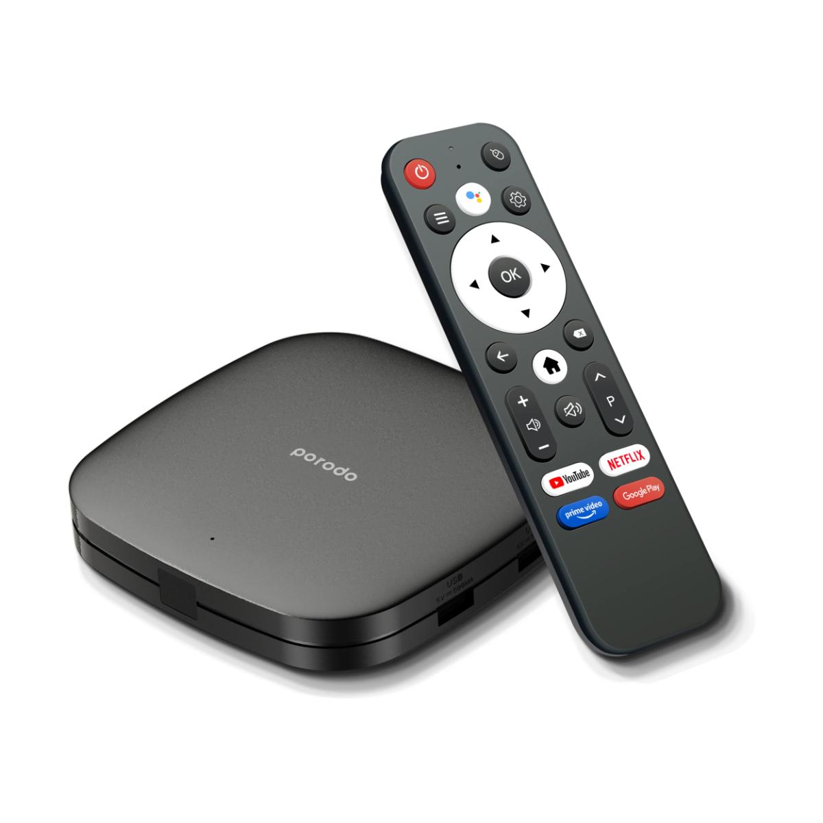 Porodo Android TV Box Video Streaming 1080 Full HD