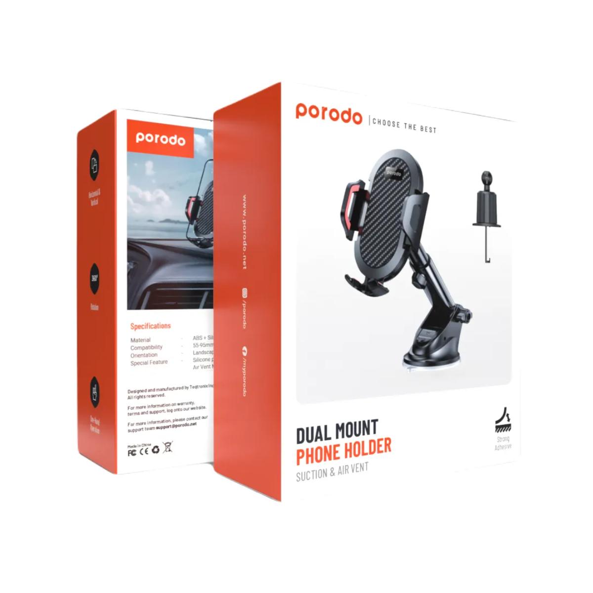 Porodo Dual Mount Phone Holder