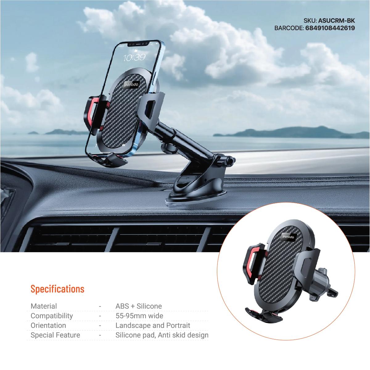 Porodo Dual Mount Phone Holder